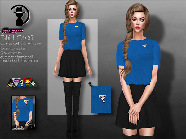Sims 4 Powerpuff Girls T shirt C106 by turksimmer at TSR