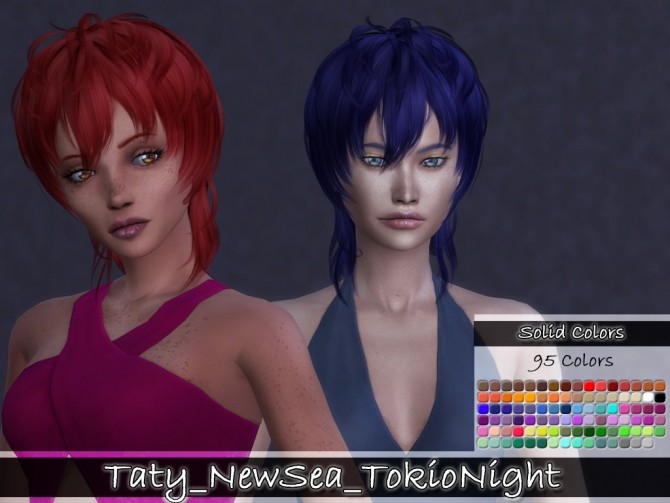 Sims 4 Newsea TokioNights hair retexture at Taty – Eámanë Palantír