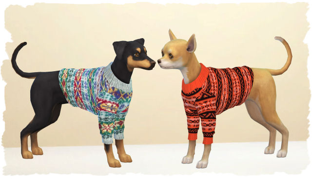Sims 4 Sweater for small dogs by Chalipo at All 4 Sims