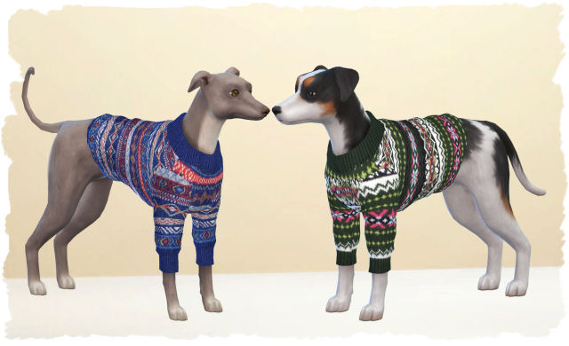 Sims 4 Sweater for small dogs by Chalipo at All 4 Sims