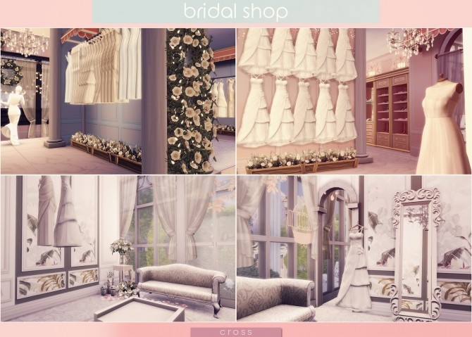 Sims 4 Bridal Shop by Praline at Cross Design