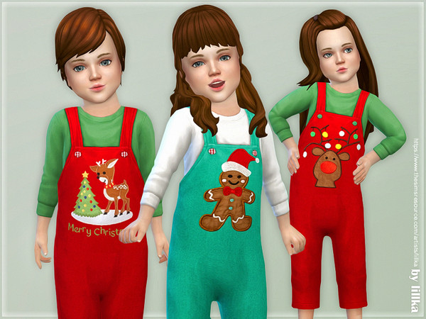 Sims 4 Christmas Overall for Toddler 02 by lillka at TSR
