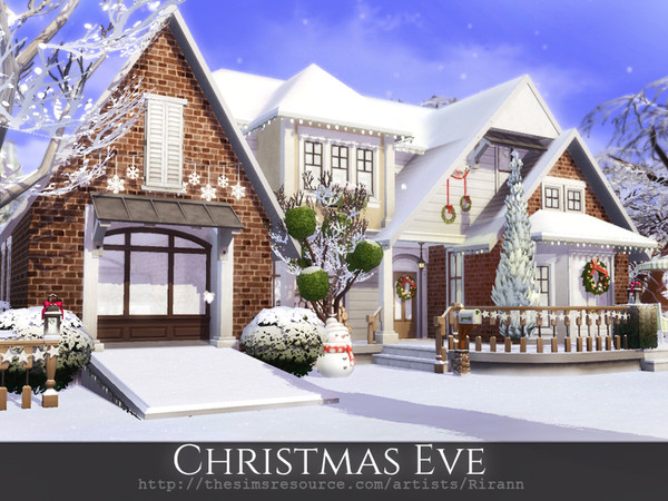 Sims 4 Christmas Eve cozy holiday home by Rirann at TSR