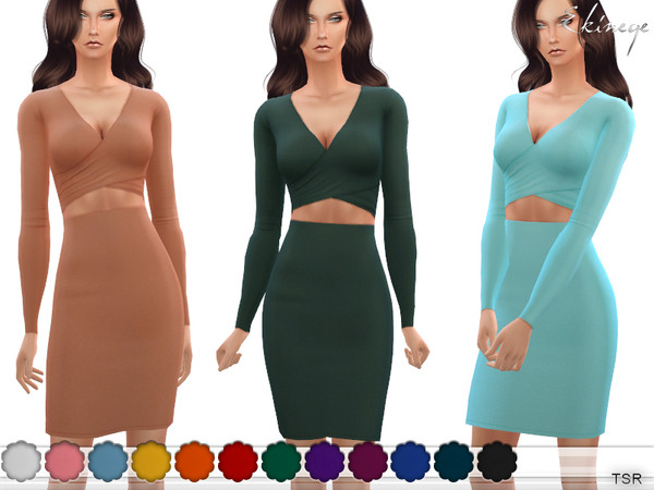 Sims 4 Two Piece Dress by ekinege at TSR