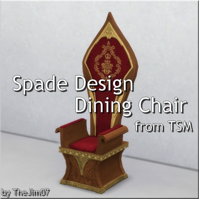 Sims 4 Spade Design Dining Chair by TheJim07 at Mod The Sims