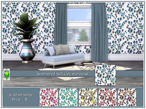 Sims 4 Scattered Walls by marcorse at TSR