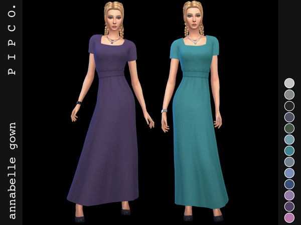 Sims 4 Annabelle gown by Pipco at TSR