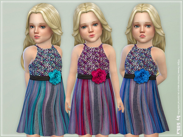 Sims 4 Sequin Overlay Dress by lillka at TSR