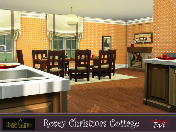 Sims 4 Rosey Christmas Cottage by evi at TSR