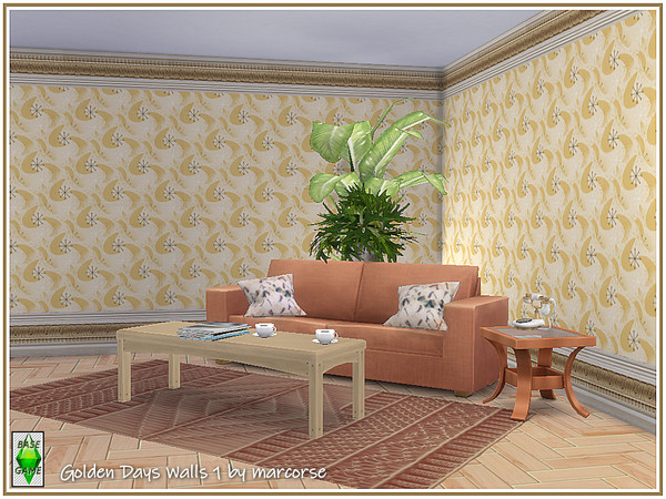 Sims 4 Golden Days Walls by marcorse at TSR
