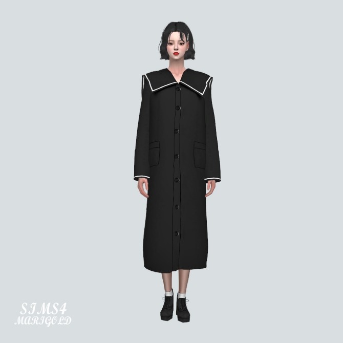 Lovely Sailor Long Coat at Marigold » Sims 4 Updates