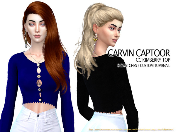 Sims 4 KimBerry Top by carvin captoor at TSR