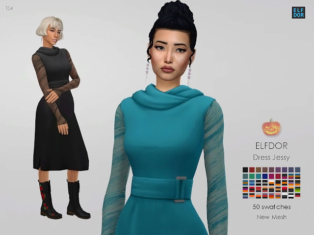 Sims 4 Dress Jessy at Elfdor Sims