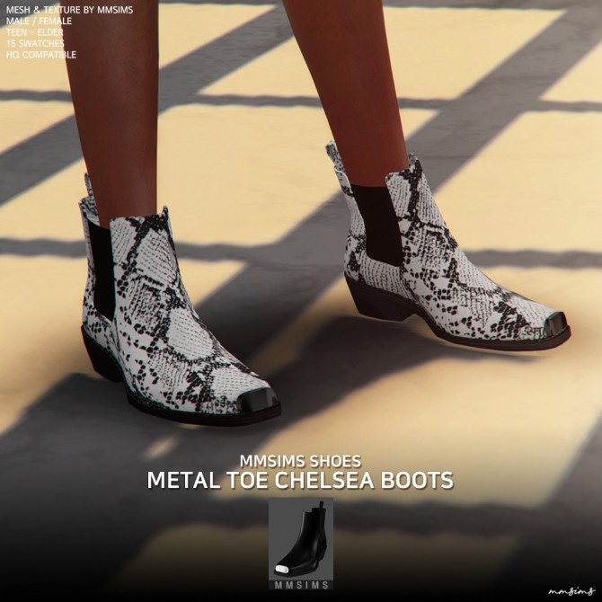 Sims 4 Metal toe Chelsea boots at MMSIMS