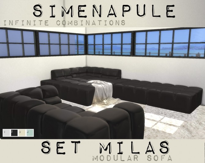 Sims 4 Set Milas Modular Sofa MESH at Simenapule