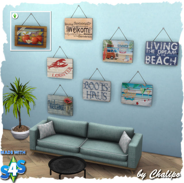 Sims 4 Wooden sign by Chalipo at All 4 Sims