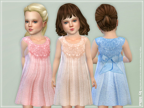 Sims 4 Estella Dress for Toddler Girls by lillka at TSR