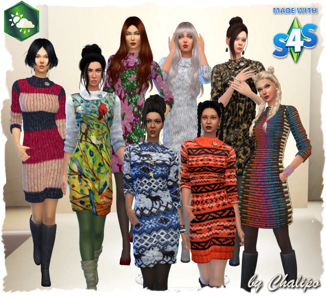 Sims 4 Season Christmas dress by Chalipo at All 4 Sims