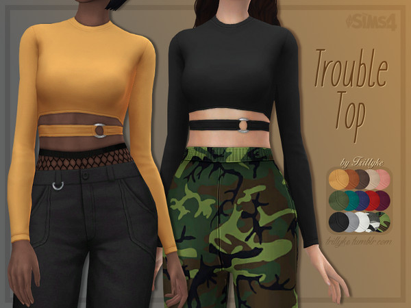 Sims 4 Trouble Top by Trillyke at TSR
