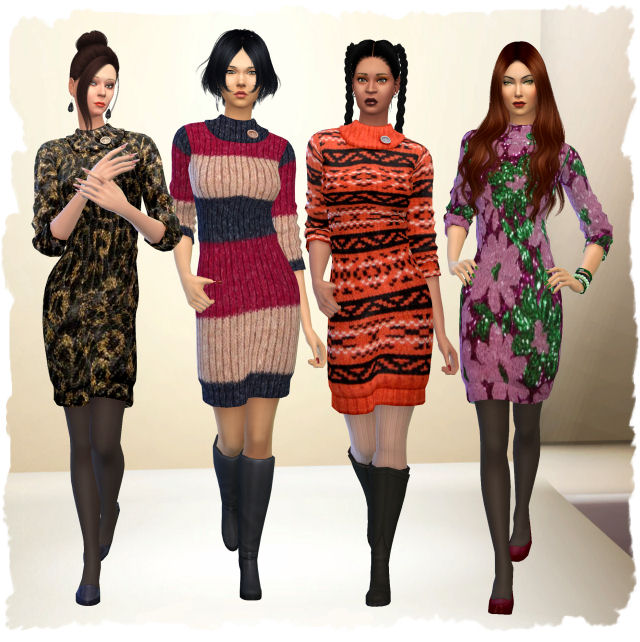 Sims 4 Season Christmas dress by Chalipo at All 4 Sims