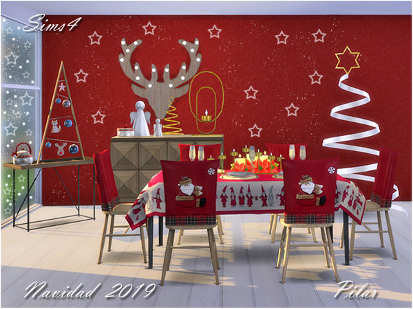 Sims 4 Navidad 2019 set by Pilar at TSR