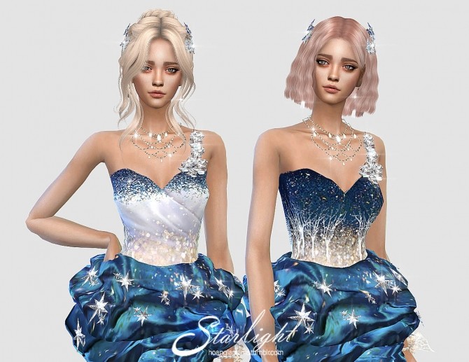 Sims 4 Starlight Dress & Hairpin (P) at HoangLap’s Sims