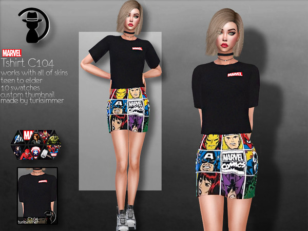 Sims 4 Marvel T shirt C104 by turksimmer at TSR