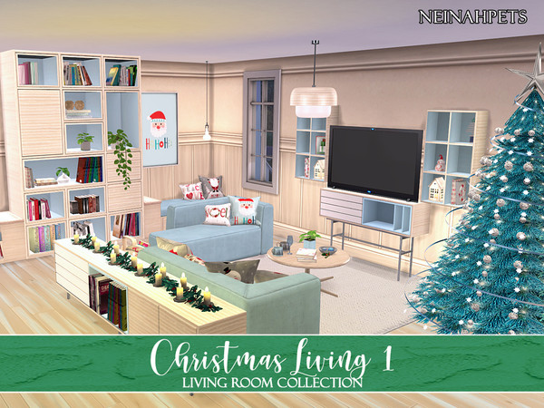 Sims 4 Christmas Living Collection I by neinahpets at TSR