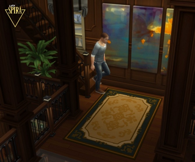 Sims 4 BG Fleur de Lis Rug Recolor by LadySpira at Mod The Sims