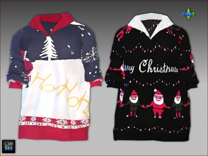 Sims 4 Christmas clothing for the whole family by Mabra at Arte Della Vita