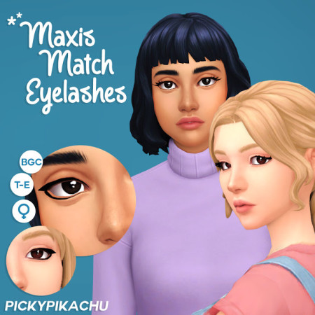 Maxis Match Eyelashes Laptop Mode Friendly at Pickypikachu