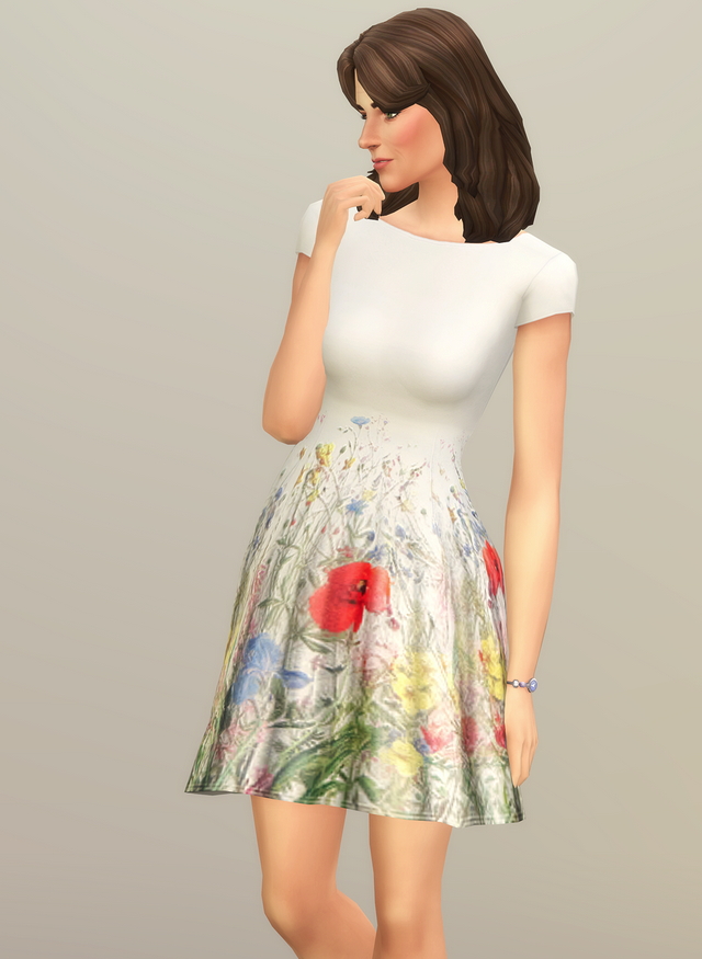 Sims 4 Wild flower Dress at Rusty Nail