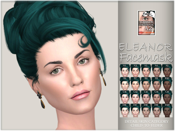 Sims 4 Eleanor facemask by BAkalia at TSR