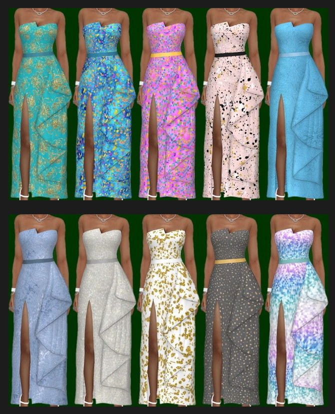 Sims 4 Get Famous Glitter Dress Recolors at Annett’s Sims 4 Welt