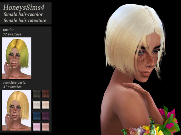 Sims 4 Female hair recolor retexture Wings OS1027 by HoneysSims4 at TSR
