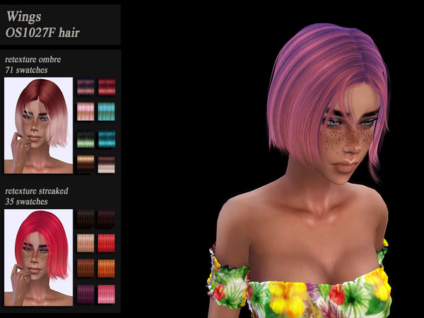 Sims 4 Female hair recolor retexture Wings OS1027 by HoneysSims4 at TSR