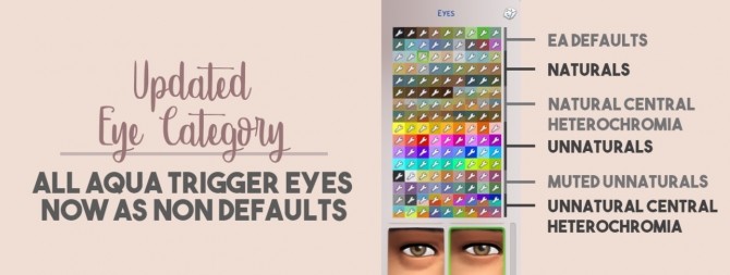 Sims 4 All Aqua Trigger Eyes as Non Defaults at Miss Ruby Bird