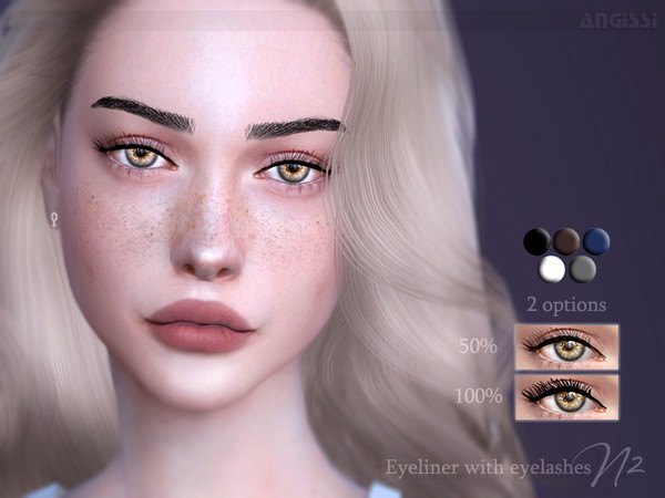 Sims 4 Eyeliner with eyelashes N2 by ANGISSI at TSR