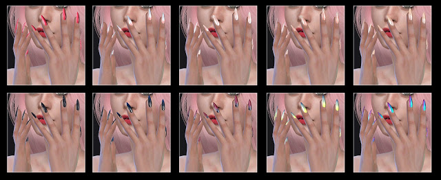 Sims 4 12 TS4 nails at All by Glaza