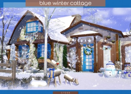 Blue Winter Cottage by Praline at Cross Design