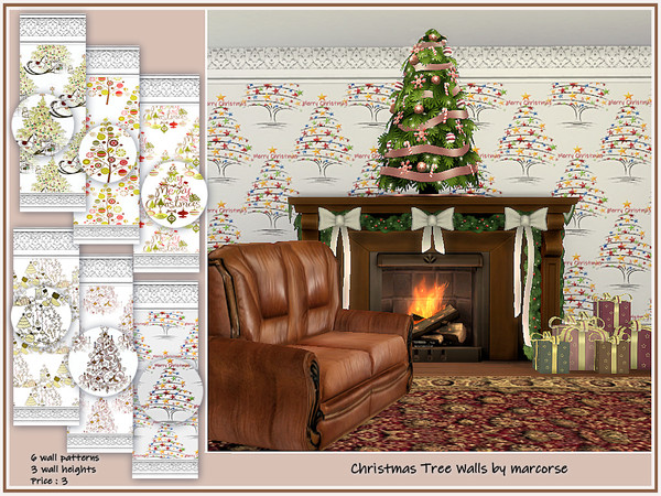 Sims 4 Christmas Tree Walls by marcorse at TSR