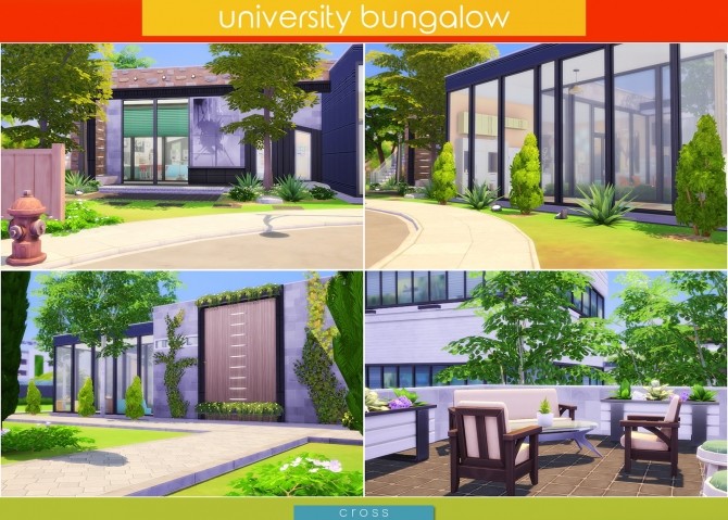 Sims 4 University Bungalow by Praline at Cross Design