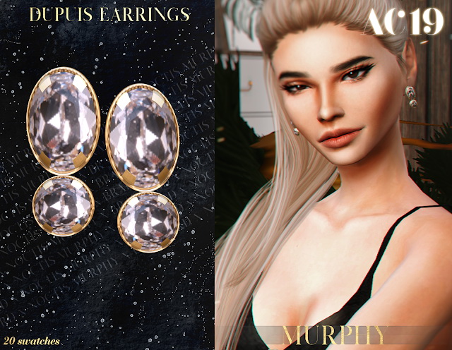 Sims 4 Dupuis Earrings AC 2019   Day 19 by Silence Bradford at MURPHY