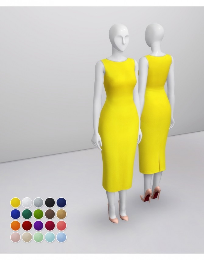 Sims 4 Crepe Midi Dress at Rusty Nail