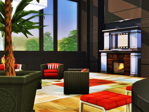 Sims 4 VALKO modern home by marychabb at TSR