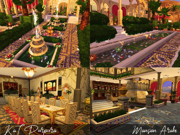 Sims 4 Arab Mansion NO CC by KaTPurpura at TSR