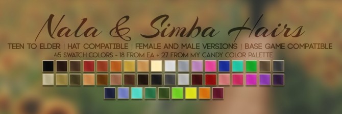 Sims 4 NALA & SIMBA HAIRS at Candy Sims 4