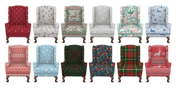 Sims 4 Christmas Fireside Chairs at SimPlistic
