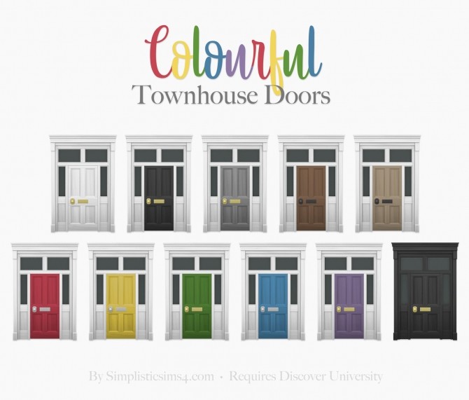 Sims 4 Colourful Townhouse Doors at SimPlistic