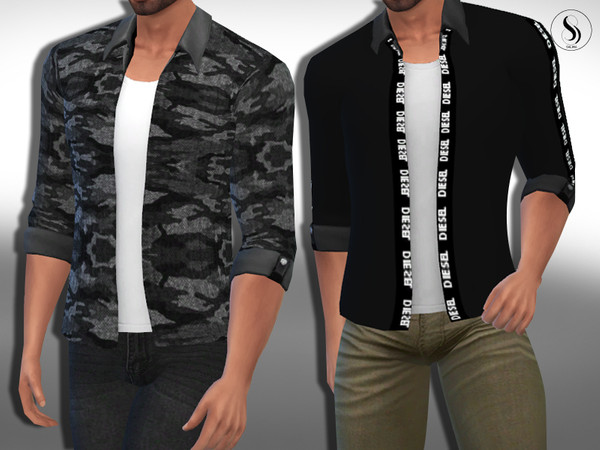 Sims 4 Male Sims Casual Open Front Shirts by Saliwa at TSR
